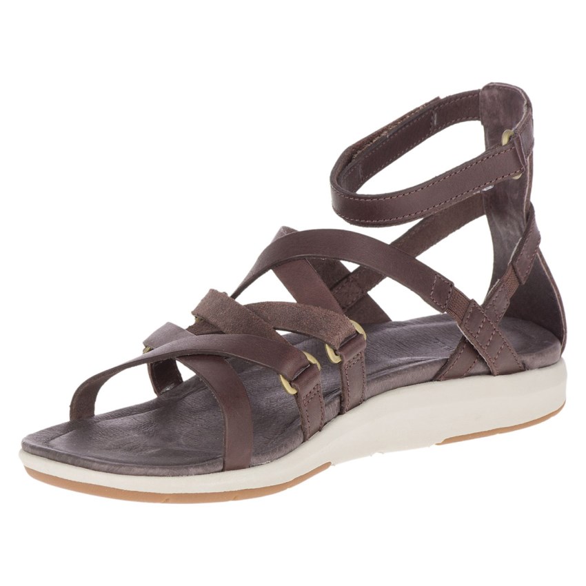 Sandales Merrell Kalari Shaw Mid Marron Foncé Femme | D.H.YOZN